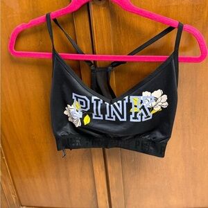 PINK Active sports bra MED no pads adjustable racer back crop top